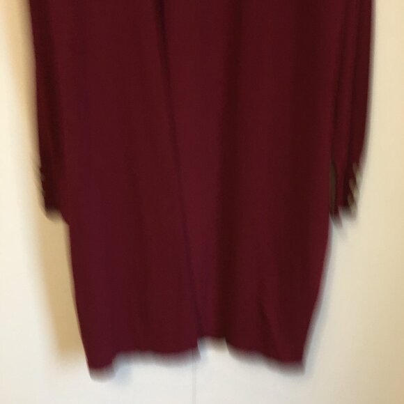 le chateau Long Burgundy Open Duster Cardigan - Picture 5 of 14